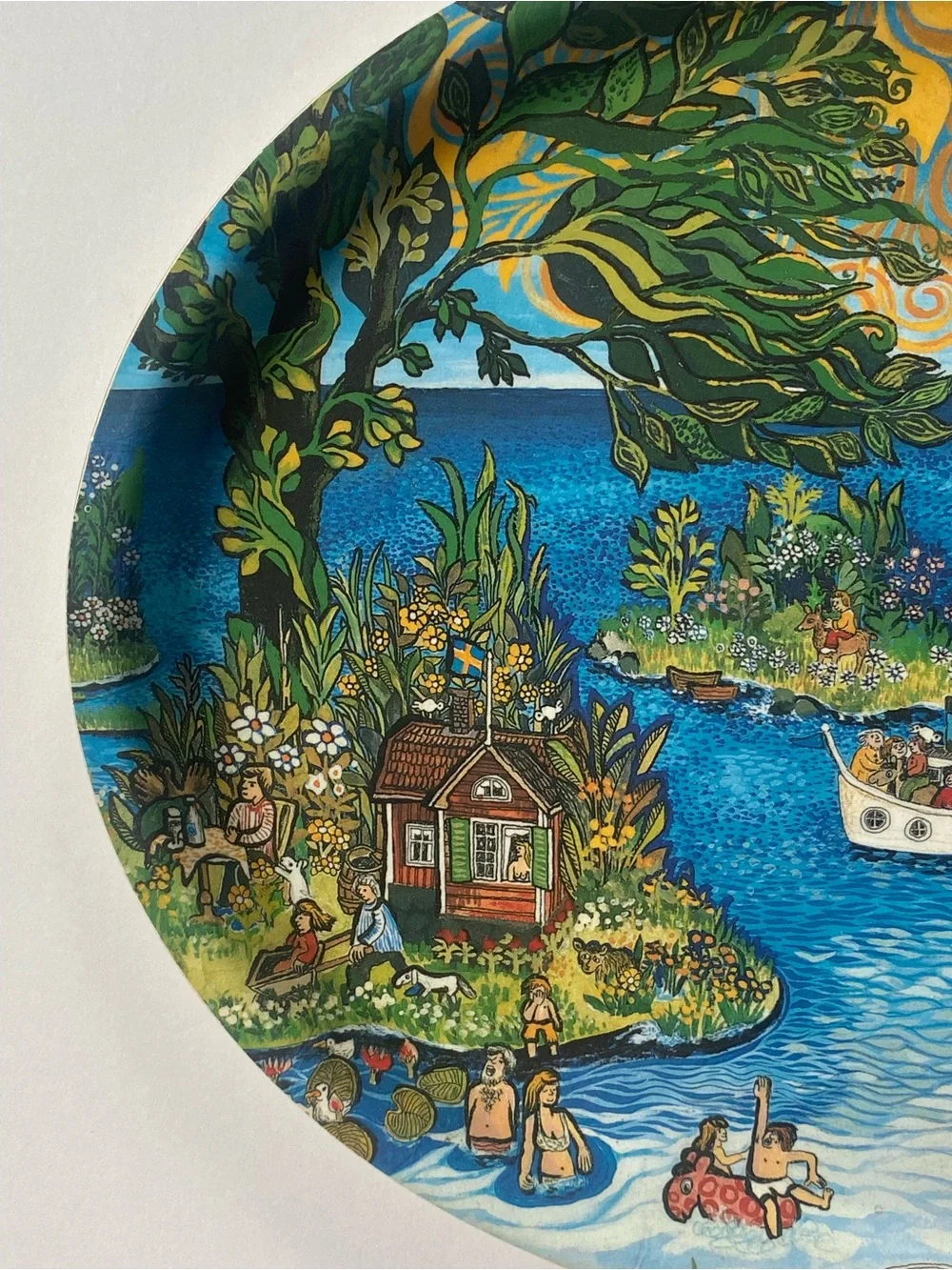 Bengt Elde Stockholm Tray Melamine 13” Swedish Folk Art Mid Century Mod Sweden